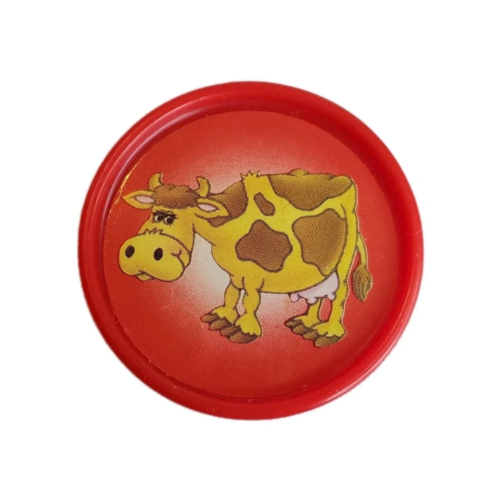 Fisher Price Barnyard Bingo Red Cow Replacement Piece Coin Token Chip 1994